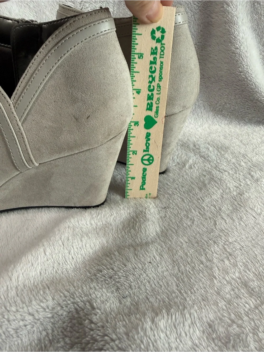 Xappeal Women's Light Gray Suede Ankle Booties with Side Zipper